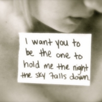 I Want You To Be The One To Hold Me The Night The Sky Falls Down